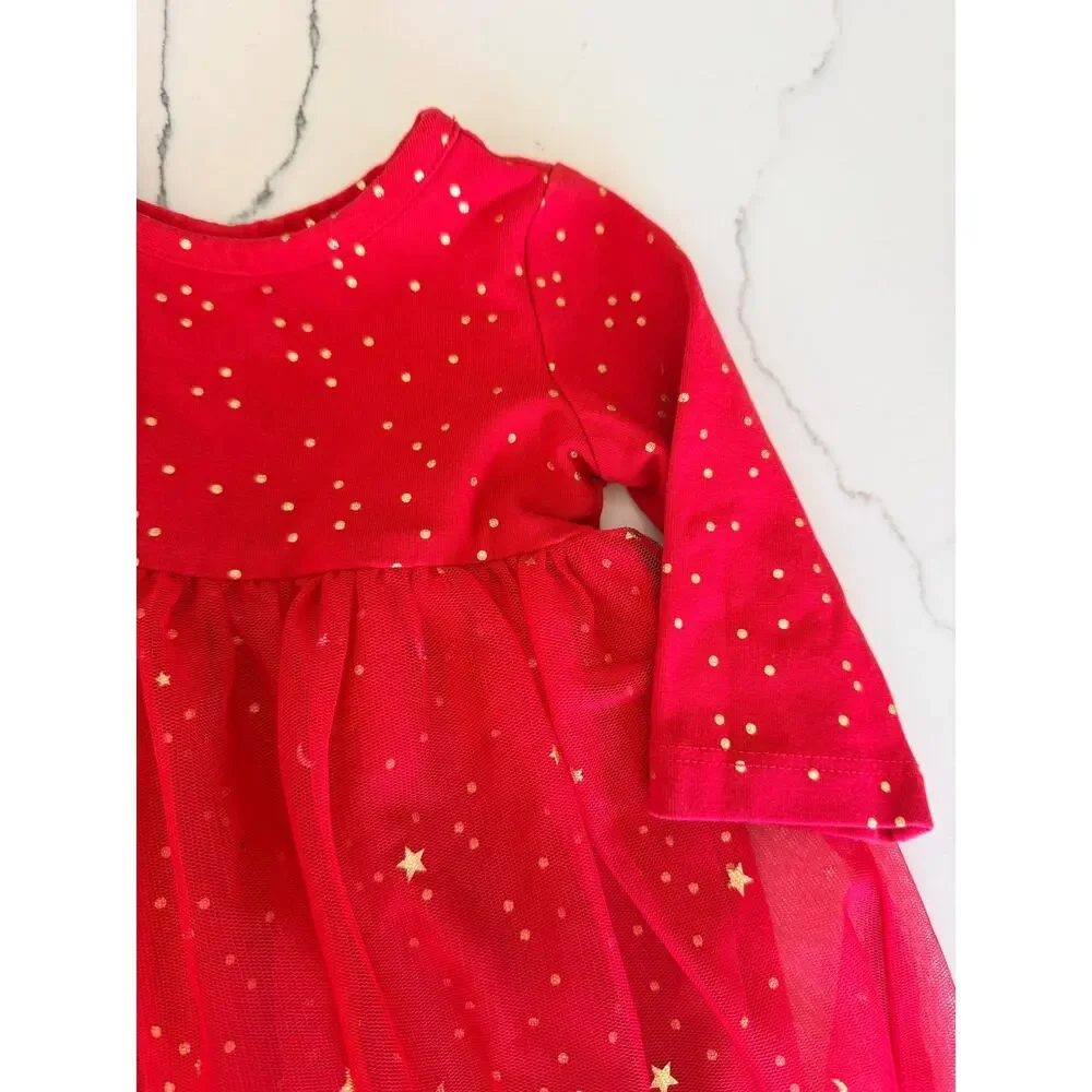 Hanna Andersson Sparkling Red Baby Tulle Dress (0-3M)